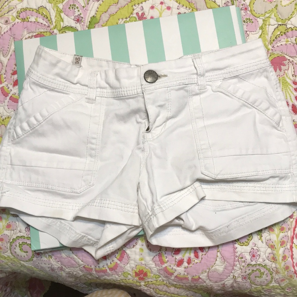 White denim shorts